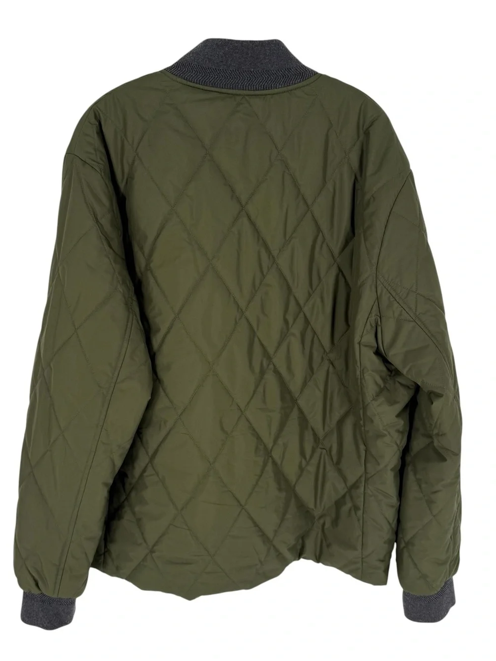 Banana Republic Quilted Jacket Mens Size XL Olive Green Full Zip Coat